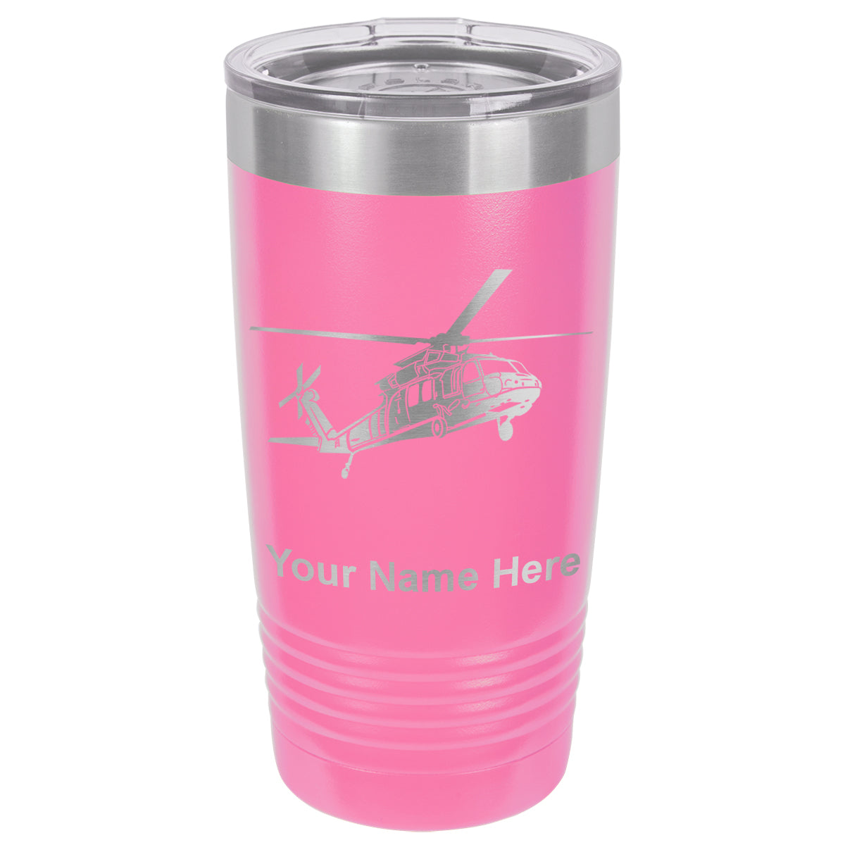 20oz Vacuum Insulated Tumbler Mug, Military Helicopter 1, Personalized Engraving Included