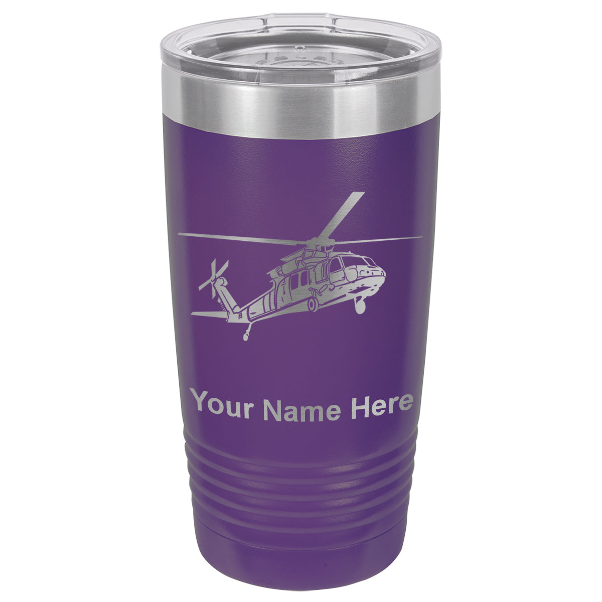 20oz Vacuum Insulated Tumbler Mug, Military Helicopter 1, Personalized Engraving Included