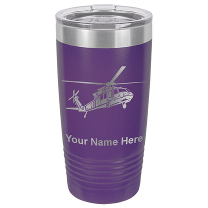 20oz Vacuum Insulated Tumbler Mug, Military Helicopter 1, Personalized Engraving Included