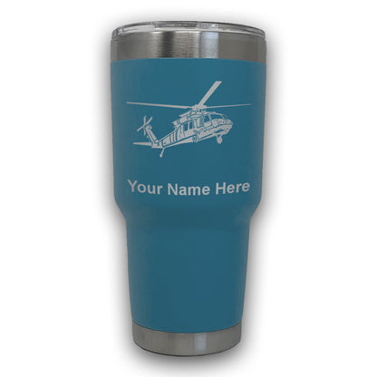 LaserGram 30oz Tumbler Mug, Military Helicopter 1, Personalized Engraving Included