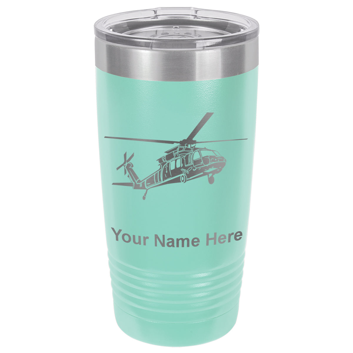 20oz Vacuum Insulated Tumbler Mug, Military Helicopter 1, Personalized Engraving Included