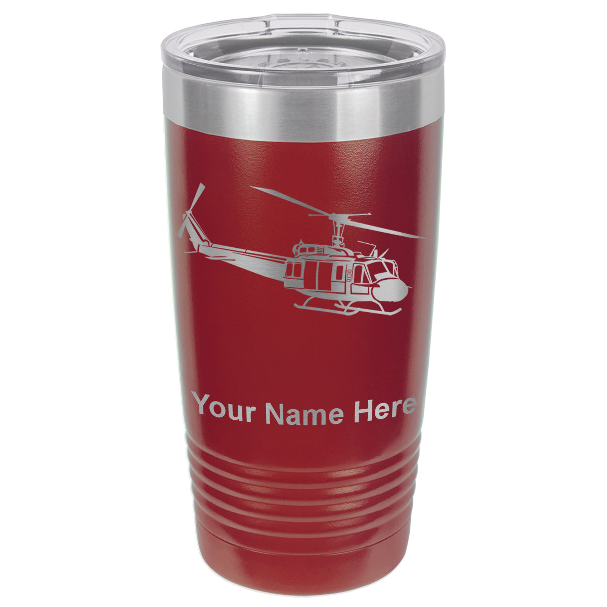 20oz Vacuum Insulated Tumbler Mug, Military Helicopter 2, Personalized Engraving Included