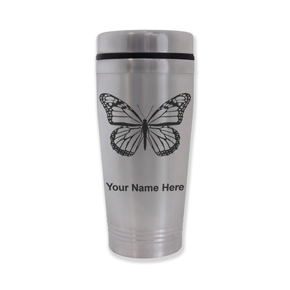 Commuter Travel Mug, Monarch Butterfly, Personalized Engraving Included