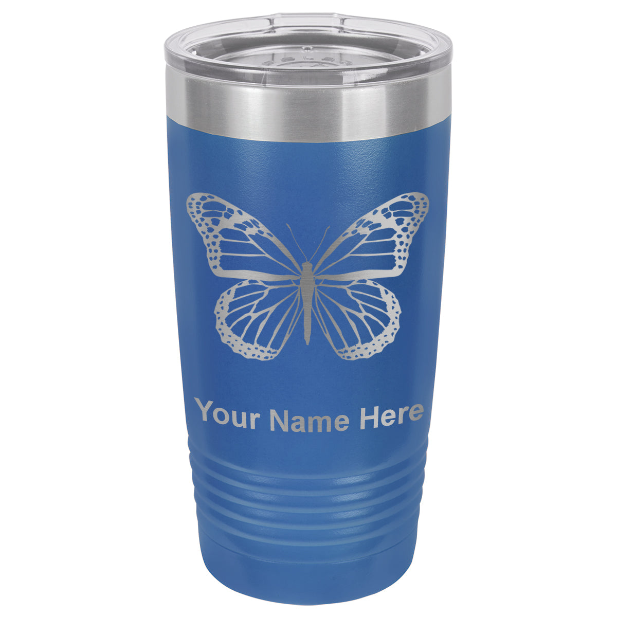 20oz Vacuum Insulated Tumbler Mug, Monarch Butterfly, Personalized Engraving Included