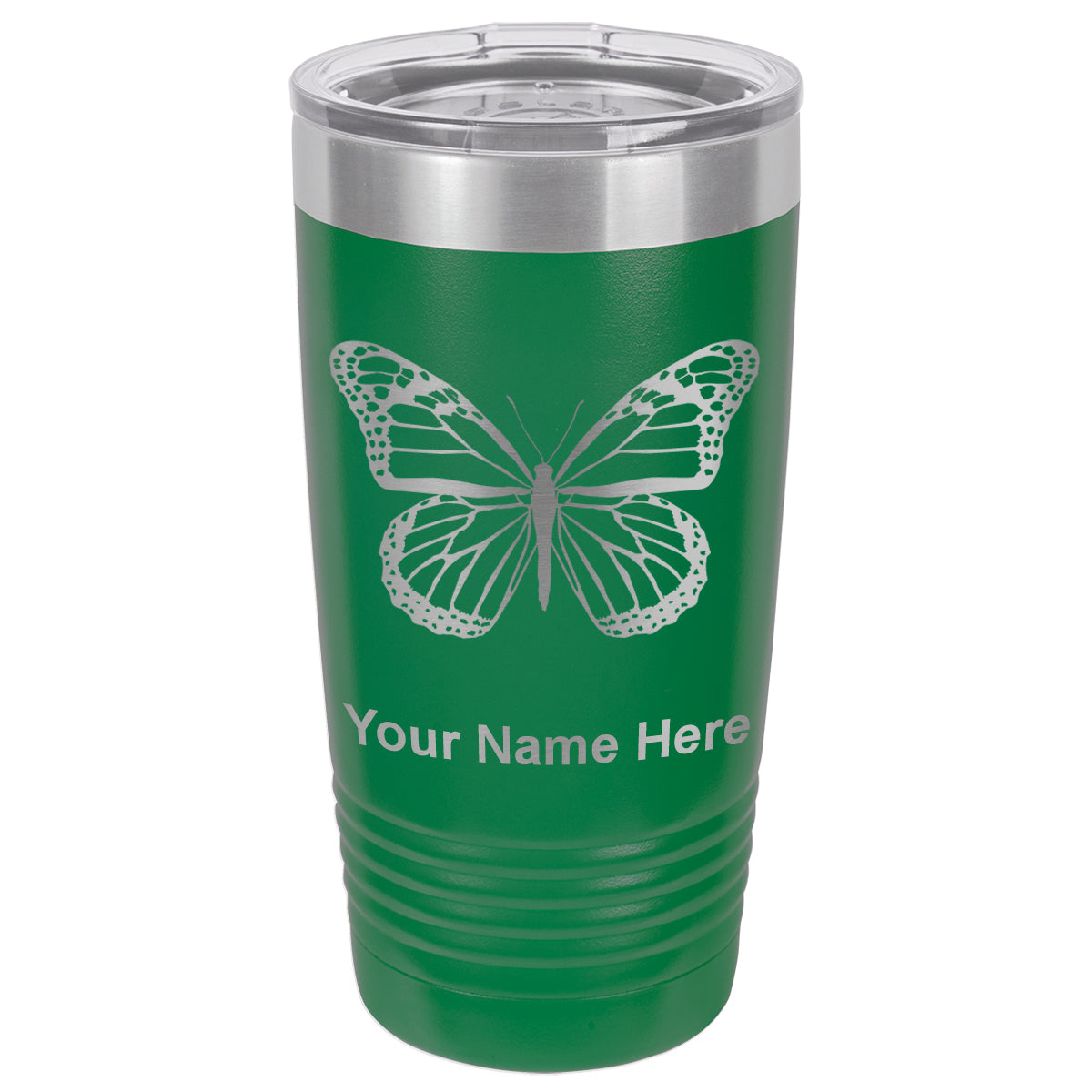 20oz Vacuum Insulated Tumbler Mug, Monarch Butterfly, Personalized Engraving Included