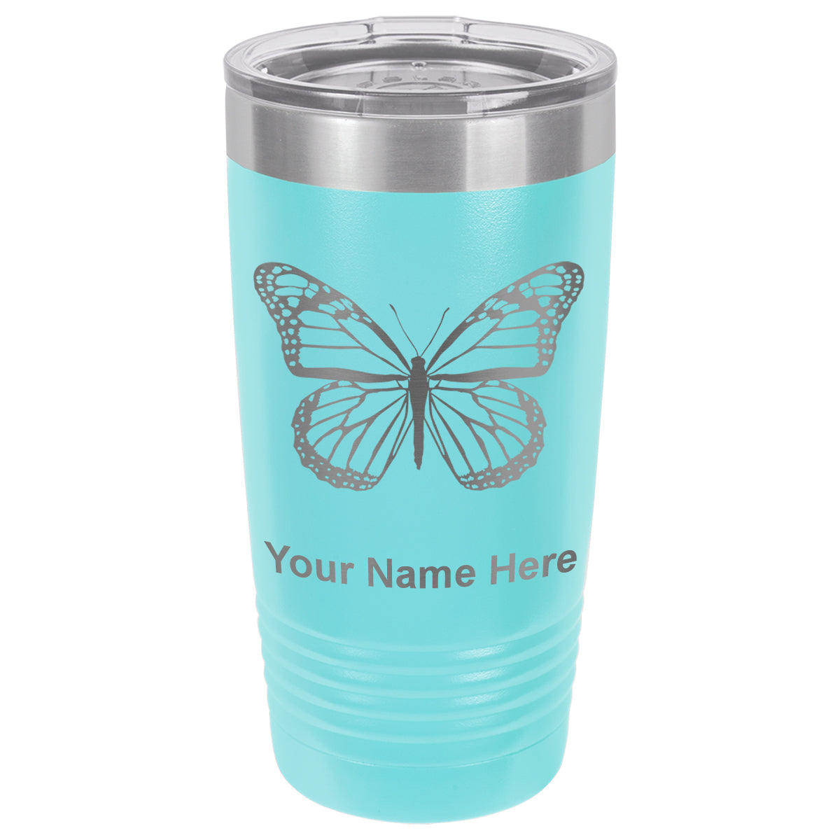 20oz Vacuum Insulated Tumbler Mug, Monarch Butterfly, Personalized Engraving Included