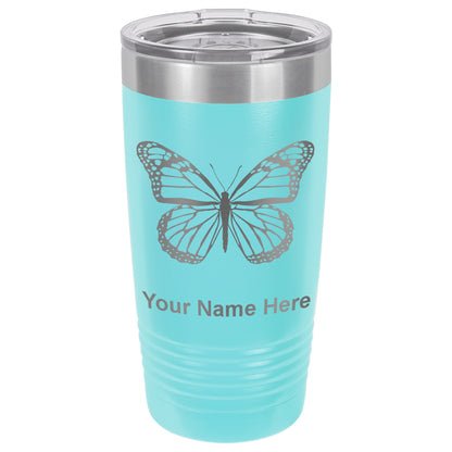 20oz Vacuum Insulated Tumbler Mug, Monarch Butterfly, Personalized Engraving Included