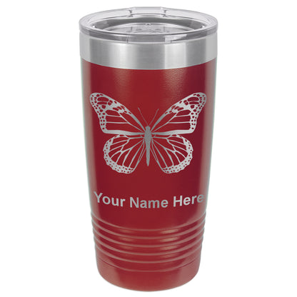 20oz Vacuum Insulated Tumbler Mug, Monarch Butterfly, Personalized Engraving Included