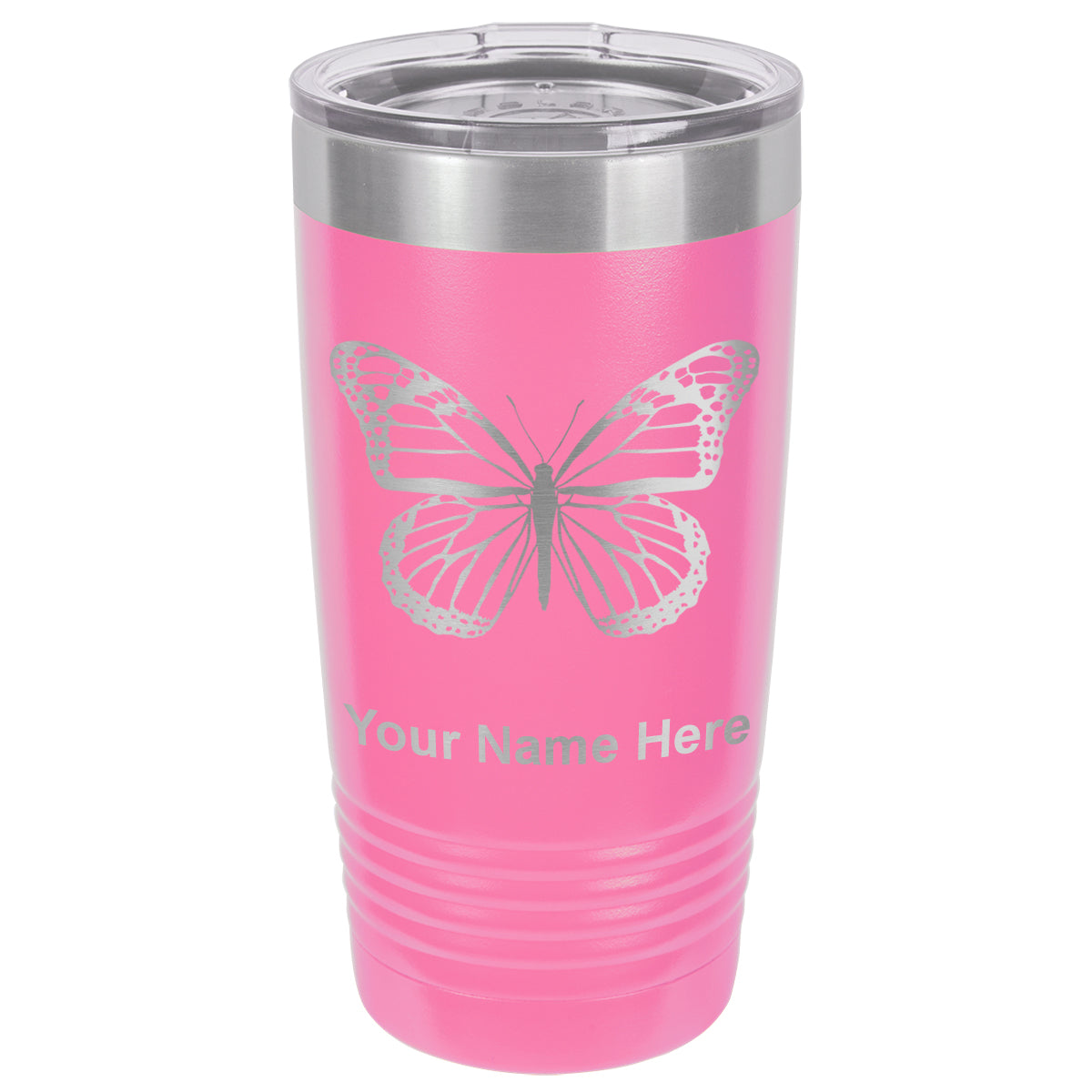 20oz Vacuum Insulated Tumbler Mug, Monarch Butterfly, Personalized Engraving Included