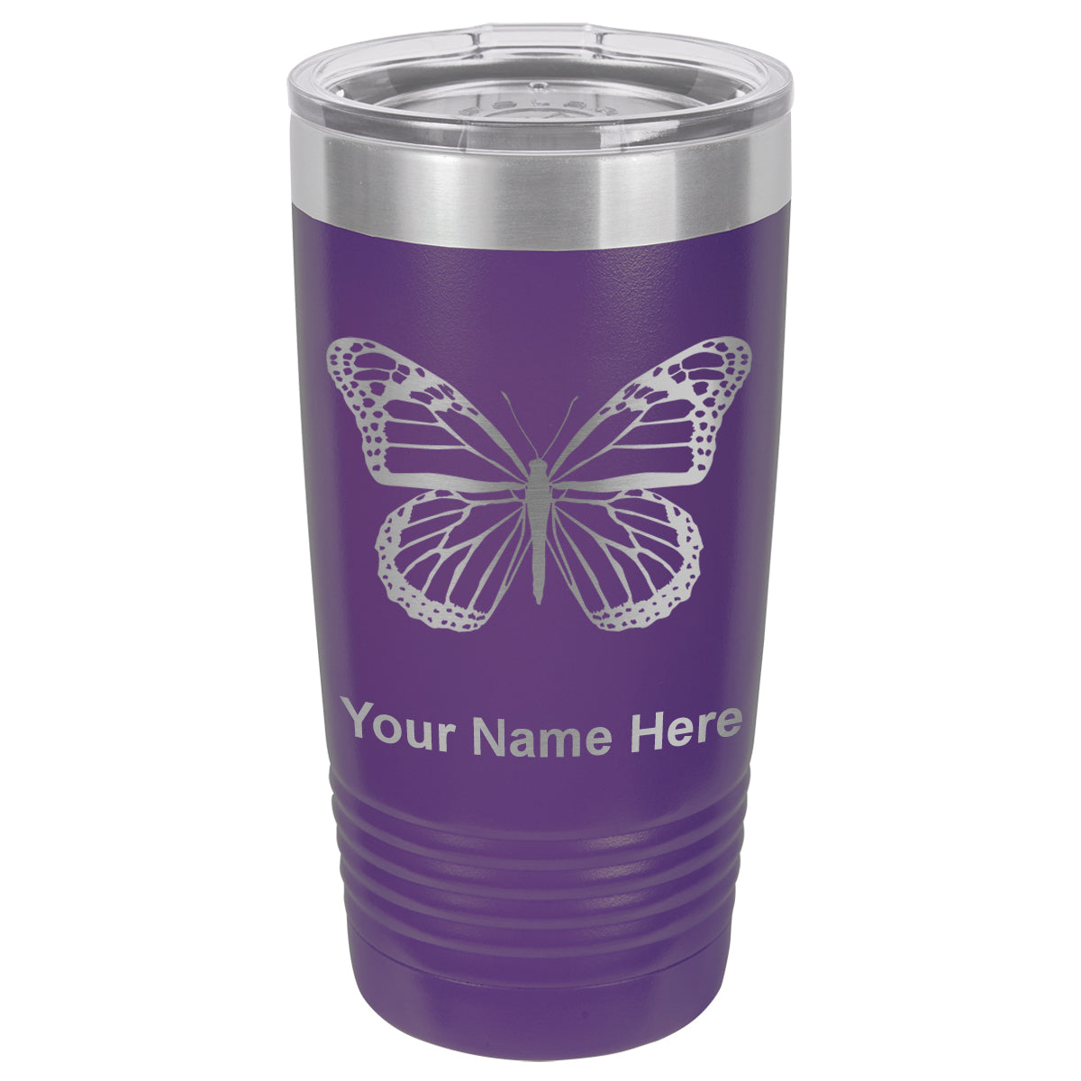 20oz Vacuum Insulated Tumbler Mug, Monarch Butterfly, Personalized Engraving Included