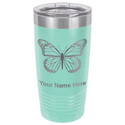 20oz Vacuum Insulated Tumbler Mug, Monarch Butterfly, Personalized Engraving Included