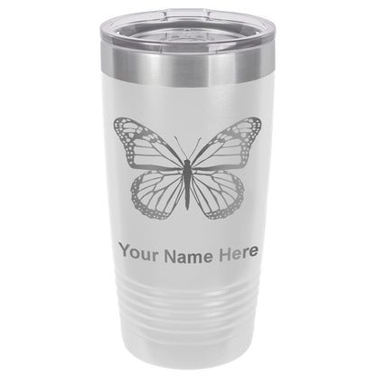 20oz Vacuum Insulated Tumbler Mug, Monarch Butterfly, Personalized Engraving Included