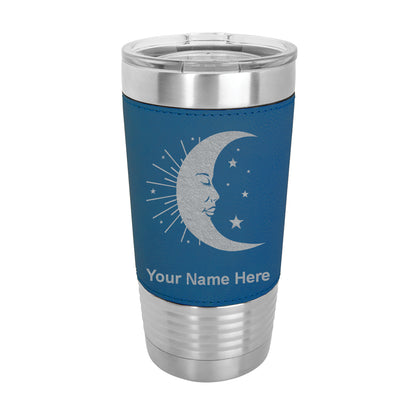 20oz Faux Leather Tumbler Mug, Moon, Personalized Engraving Included - LaserGram Custom Engraved Gifts