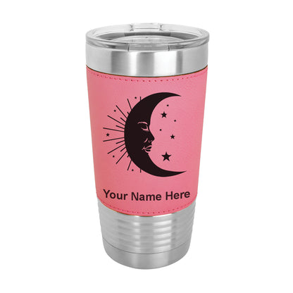 20oz Faux Leather Tumbler Mug, Moon, Personalized Engraving Included - LaserGram Custom Engraved Gifts
