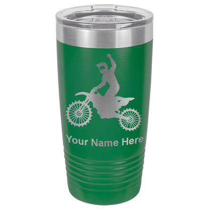 20oz Vacuum Insulated Tumbler Mug, Motocross, Personalized Engraving Included