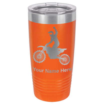 20oz Vacuum Insulated Tumbler Mug, Motocross, Personalized Engraving Included
