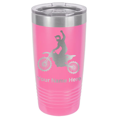 20oz Vacuum Insulated Tumbler Mug, Motocross, Personalized Engraving Included