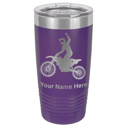 20oz Vacuum Insulated Tumbler Mug, Motocross, Personalized Engraving Included