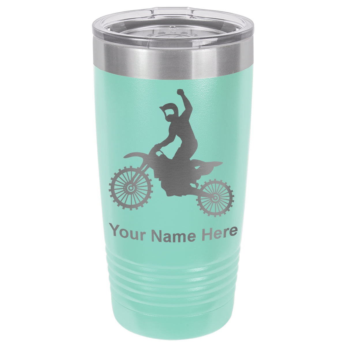 20oz Vacuum Insulated Tumbler Mug, Motocross, Personalized Engraving Included