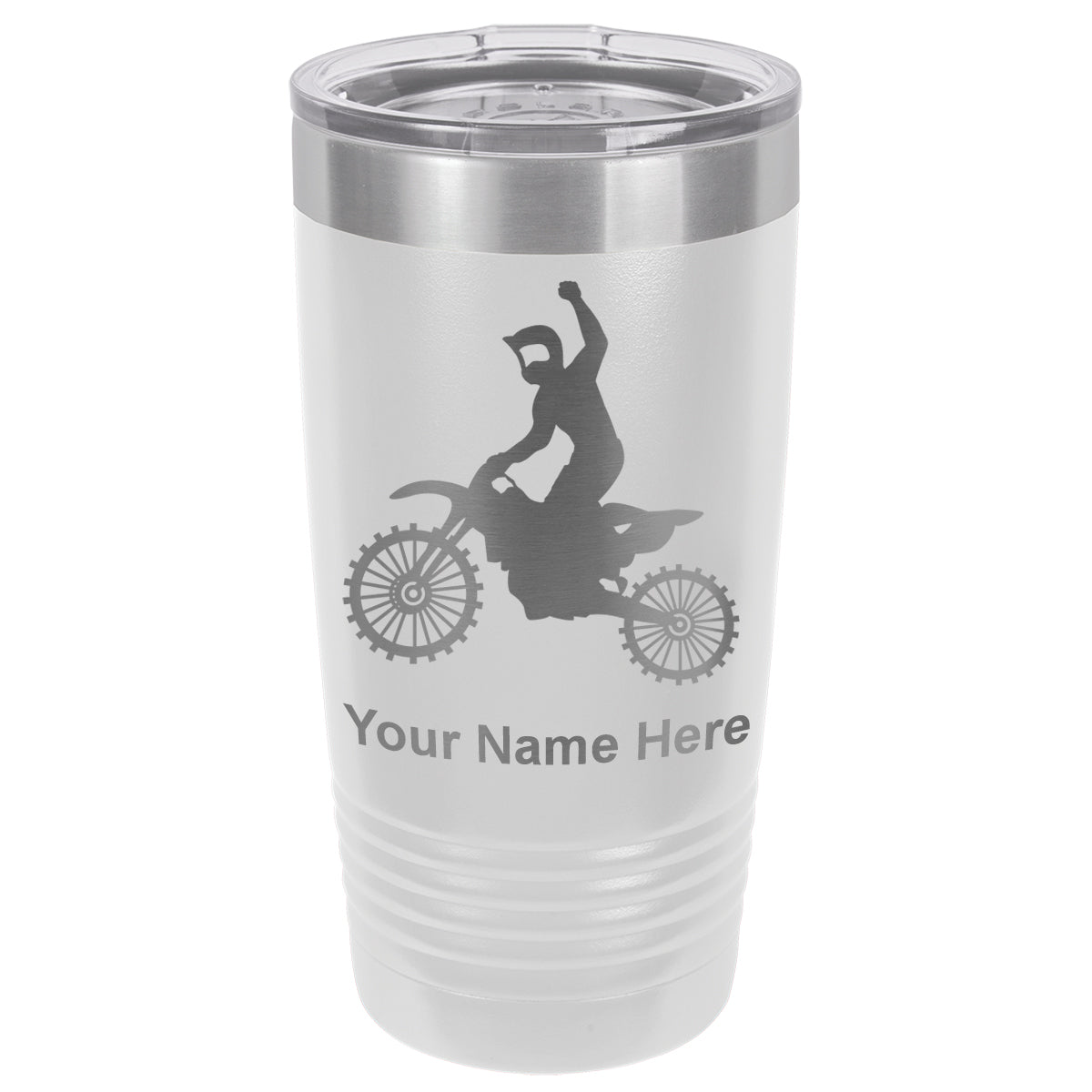 20oz Vacuum Insulated Tumbler Mug, Motocross, Personalized Engraving Included