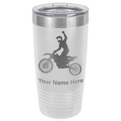 20oz Vacuum Insulated Tumbler Mug, Motocross, Personalized Engraving Included