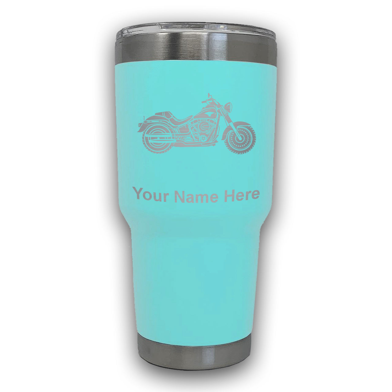LaserGram 30oz Tumbler Mug, Motorcycle, Personalized Engraving Included