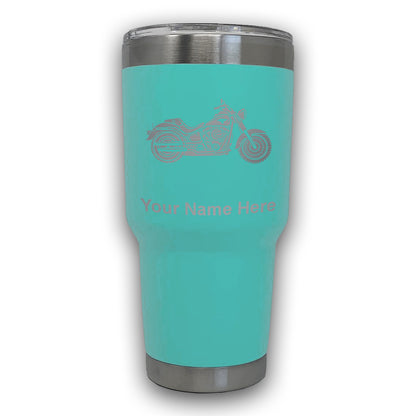 LaserGram 30oz Tumbler Mug, Motorcycle, Personalized Engraving Included