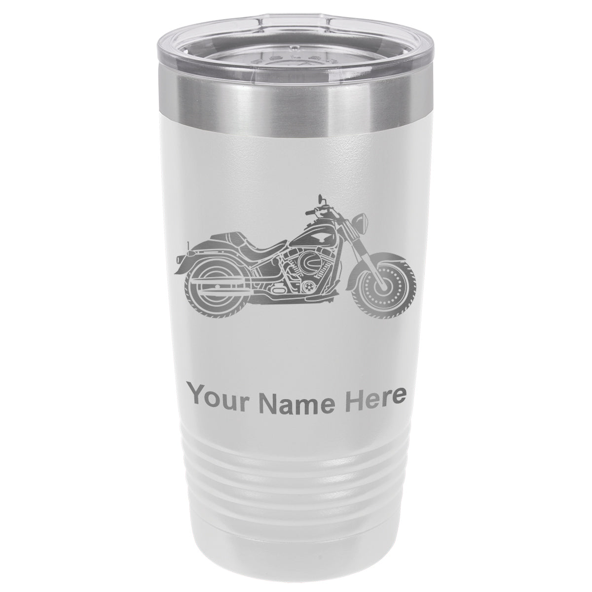 20oz Vacuum Insulated Tumbler Mug, Motorcycle, Personalized Engraving Included