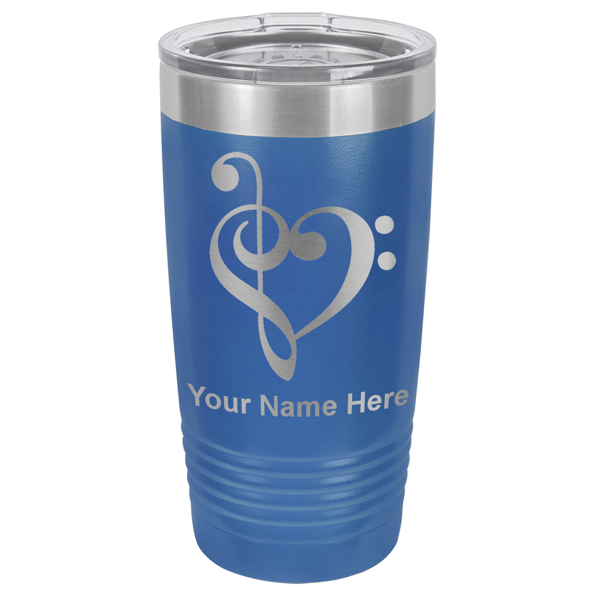 20oz Vacuum Insulated Tumbler Mug, Music Heart, Personalized Engraving Included
