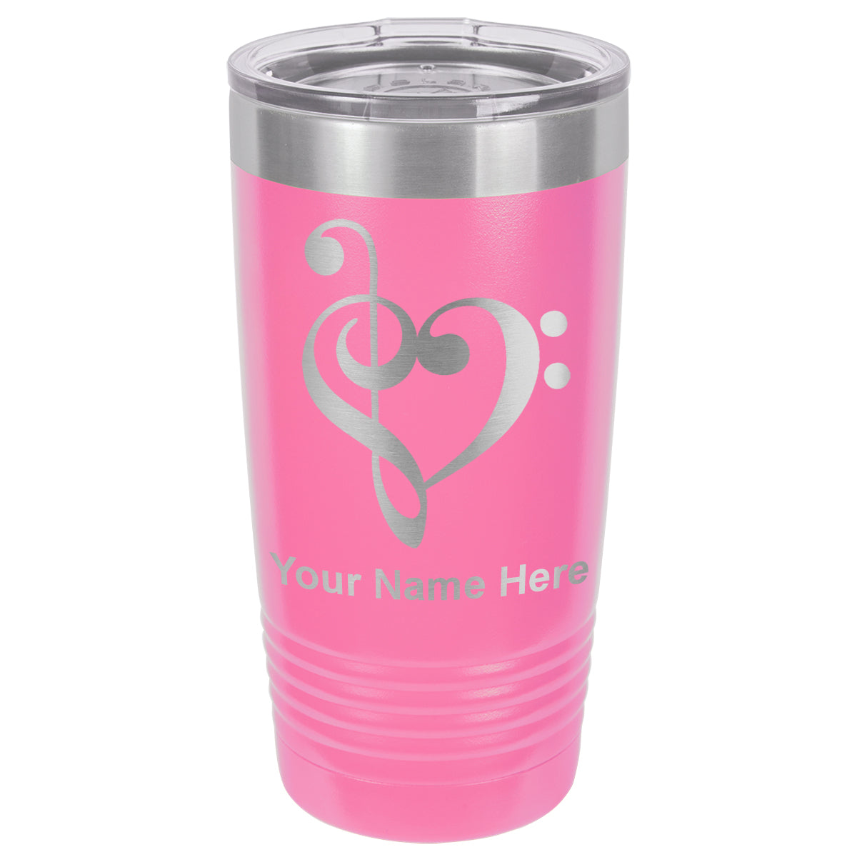 20oz Vacuum Insulated Tumbler Mug, Music Heart, Personalized Engraving Included