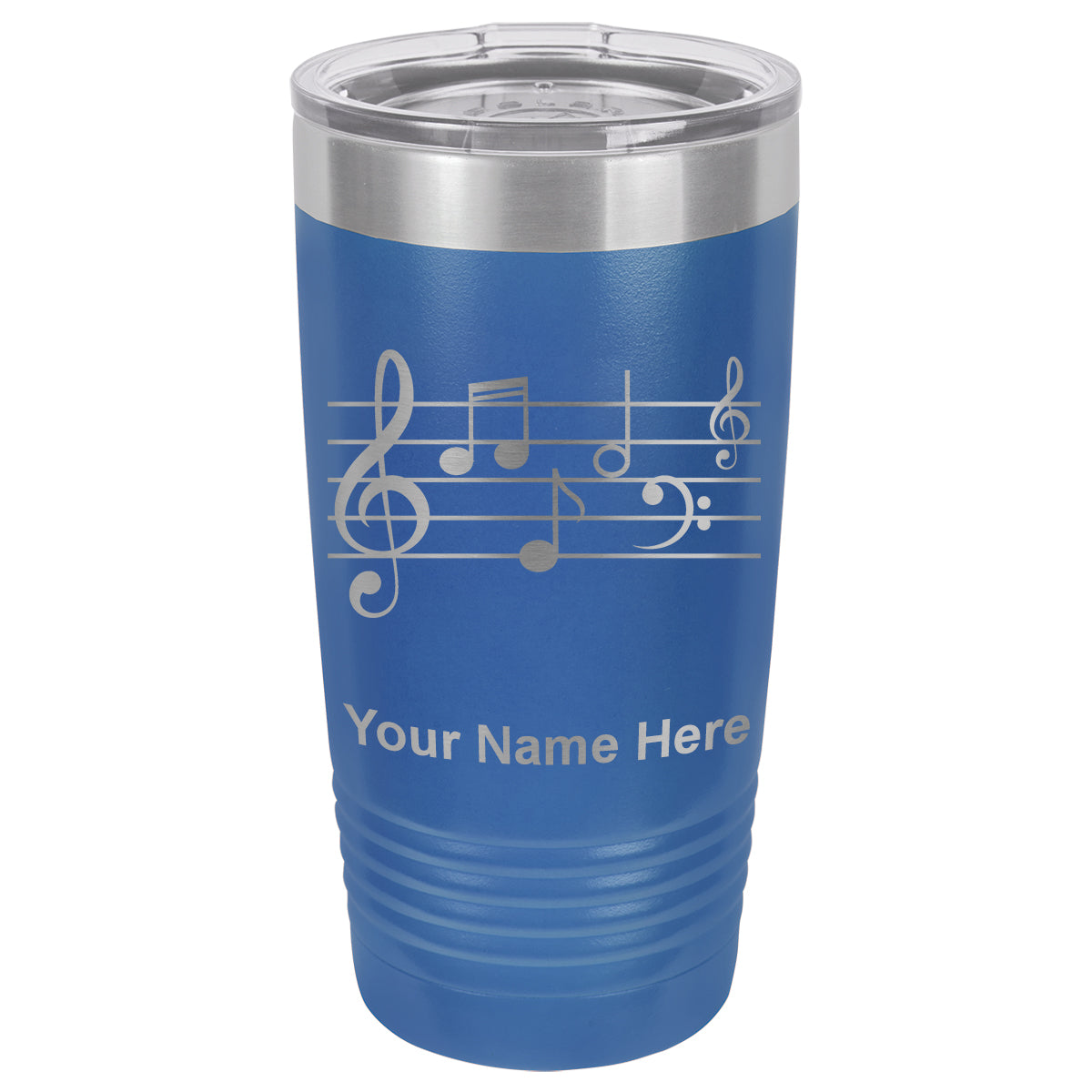 20oz Vacuum Insulated Tumbler Mug, Music Staff, Personalized Engraving Included