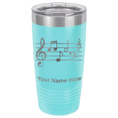 20oz Vacuum Insulated Tumbler Mug, Music Staff, Personalized Engraving Included