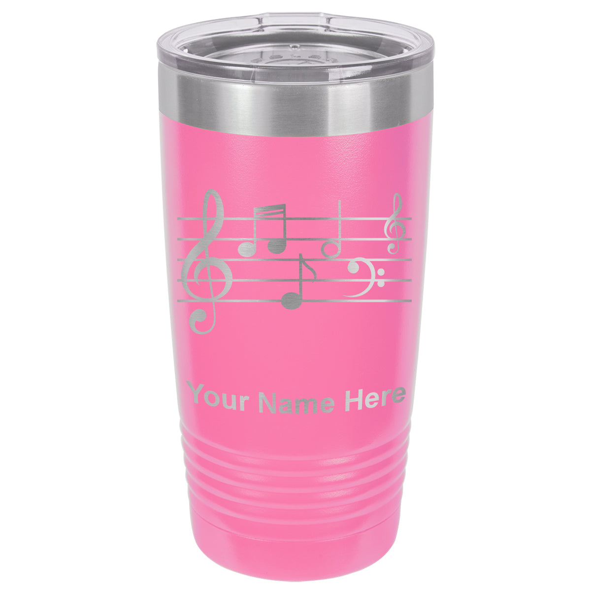 20oz Vacuum Insulated Tumbler Mug, Music Staff, Personalized Engraving Included