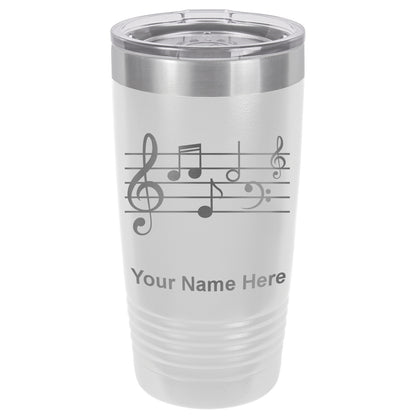 20oz Vacuum Insulated Tumbler Mug, Music Staff, Personalized Engraving Included