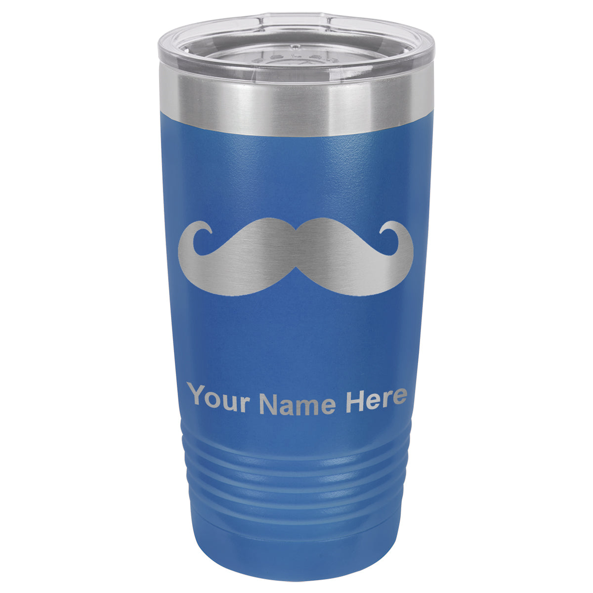 20oz Vacuum Insulated Tumbler Mug, Mustache, Personalized Engraving Included