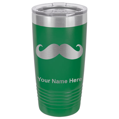 20oz Vacuum Insulated Tumbler Mug, Mustache, Personalized Engraving Included