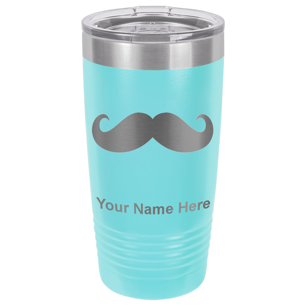 20oz Vacuum Insulated Tumbler Mug, Mustache, Personalized Engraving Included