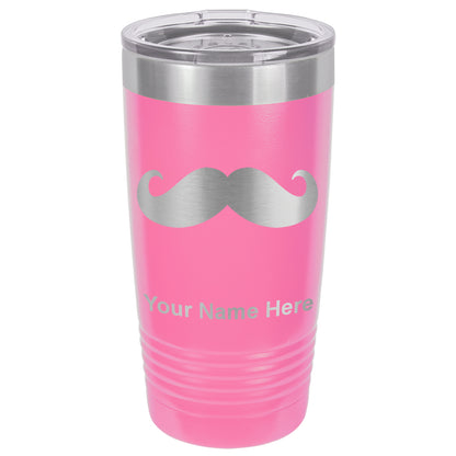 20oz Vacuum Insulated Tumbler Mug, Mustache, Personalized Engraving Included