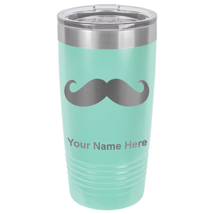 20oz Vacuum Insulated Tumbler Mug, Mustache, Personalized Engraving Included