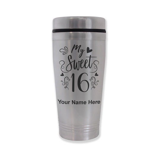 Commuter Travel Mug, My Sweet 16, Personalized Engraving Included