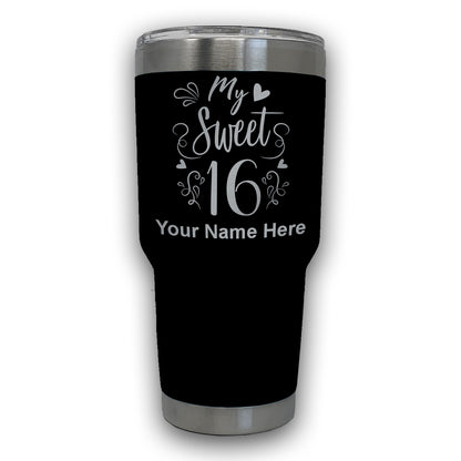 LaserGram 30oz Tumbler Mug, My Sweet 16, Personalized Engraving Included