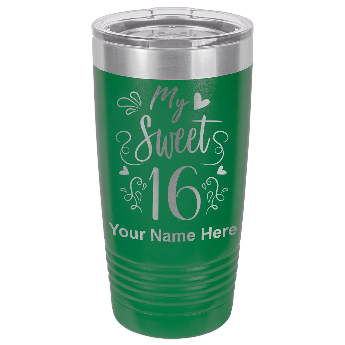 20oz Vacuum Insulated Tumbler Mug, My Sweet 16, Personalized Engraving Included