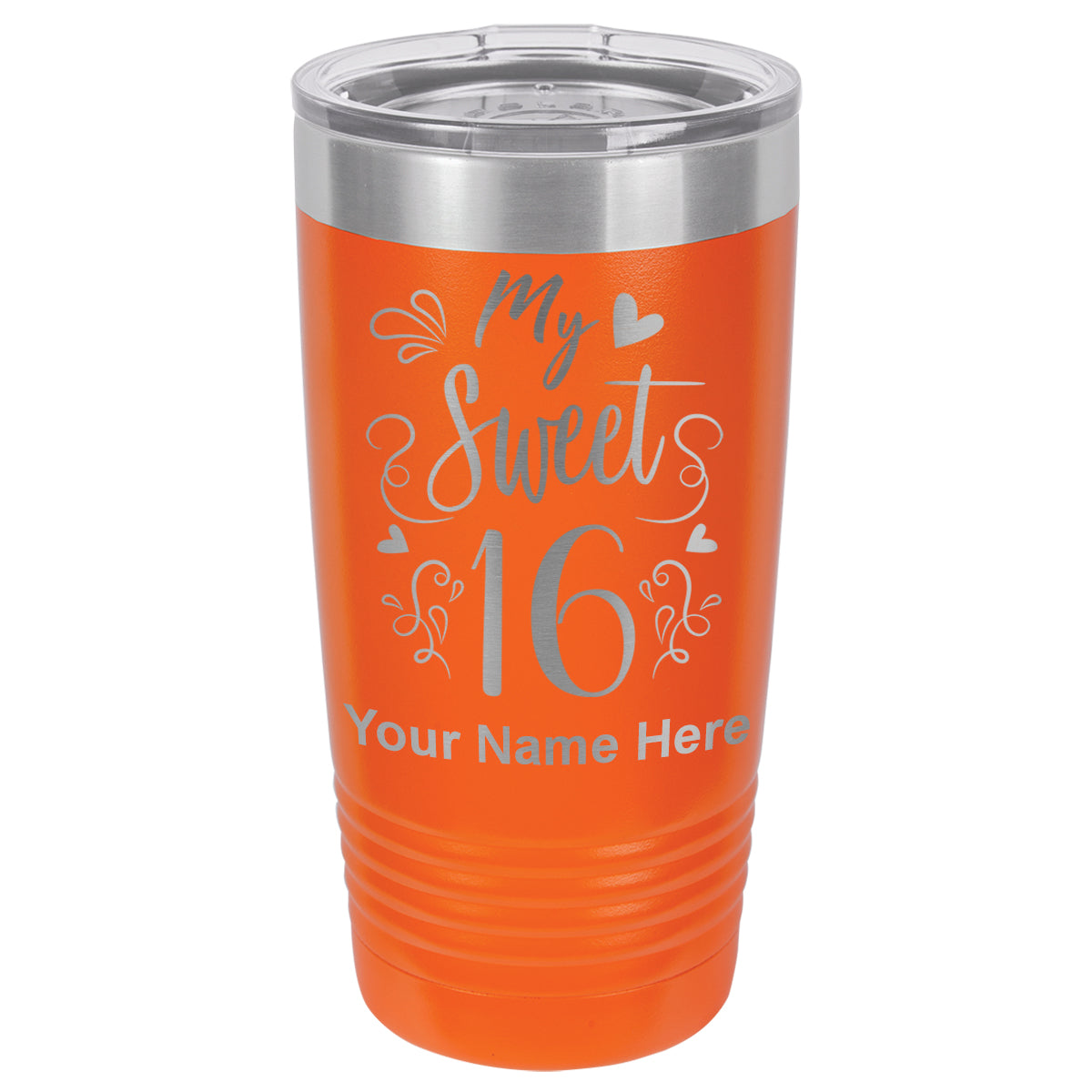 20oz Vacuum Insulated Tumbler Mug, My Sweet 16, Personalized Engraving Included