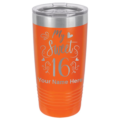 20oz Vacuum Insulated Tumbler Mug, My Sweet 16, Personalized Engraving Included