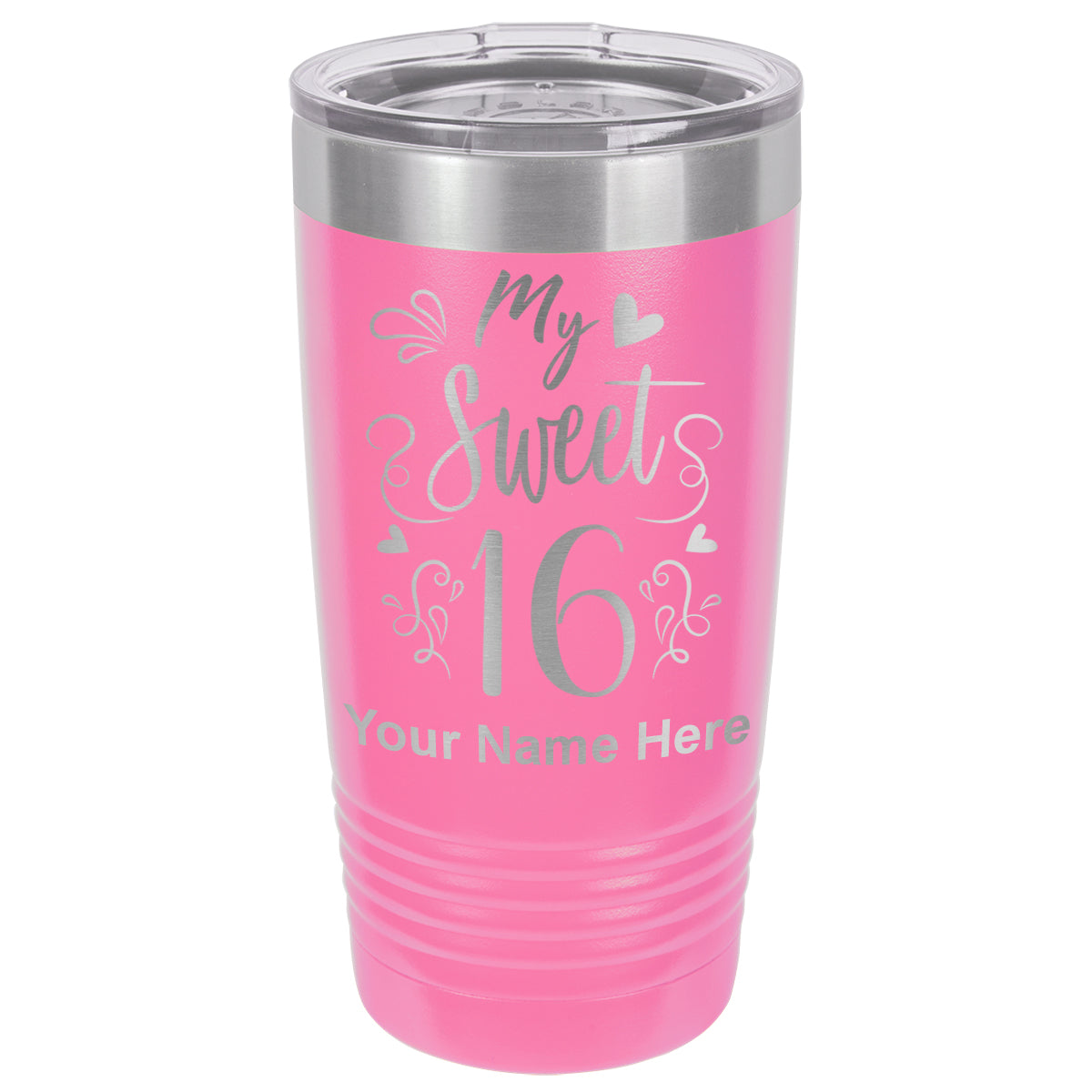 20oz Vacuum Insulated Tumbler Mug, My Sweet 16, Personalized Engraving Included