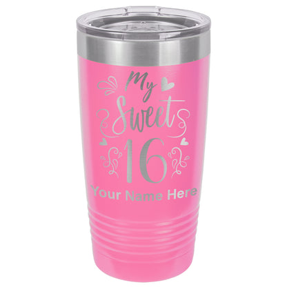 20oz Vacuum Insulated Tumbler Mug, My Sweet 16, Personalized Engraving Included