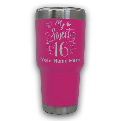 LaserGram 30oz Tumbler Mug, My Sweet 16, Personalized Engraving Included
