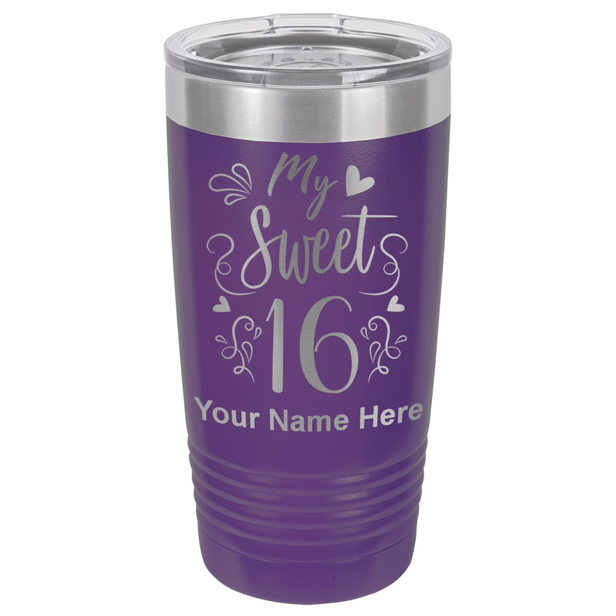 20oz Vacuum Insulated Tumbler Mug, My Sweet 16, Personalized Engraving Included
