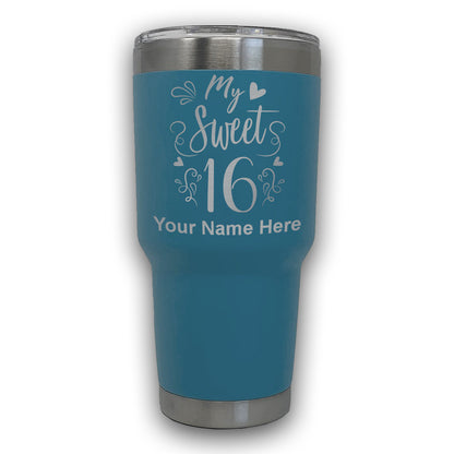 LaserGram 30oz Tumbler Mug, My Sweet 16, Personalized Engraving Included
