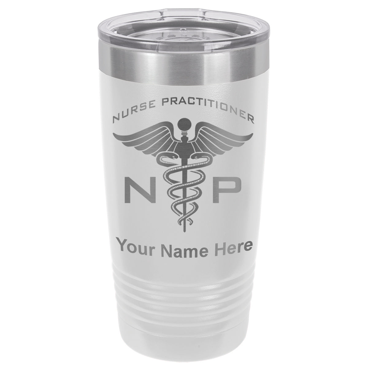 20oz Vacuum Insulated Tumbler Mug, NP Nurse Practitioner, Personalized Engraving Included